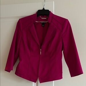 WHBM Fuchsia 3/4 Sleeve Lined Jacket. Size 4